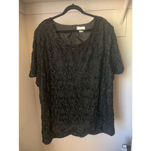 Black Beaded Vintage Shirt